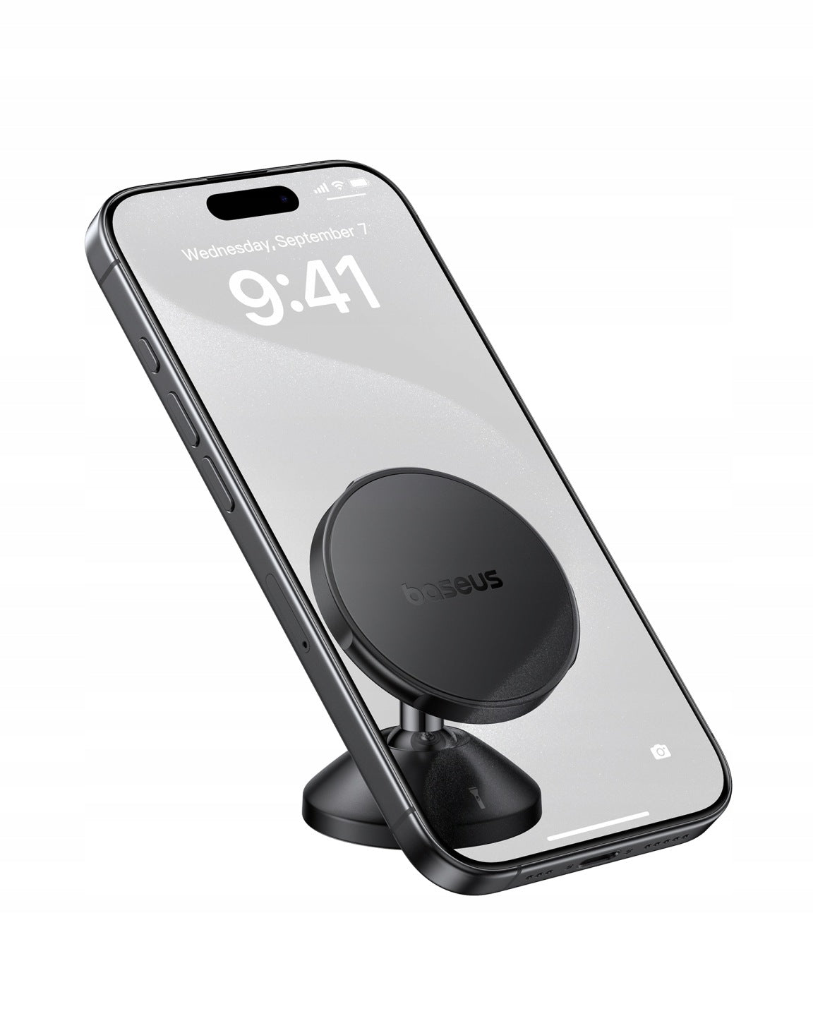 Baseus GoTrip DC1 magnetic car phone holder holding smartphone in portrait mode