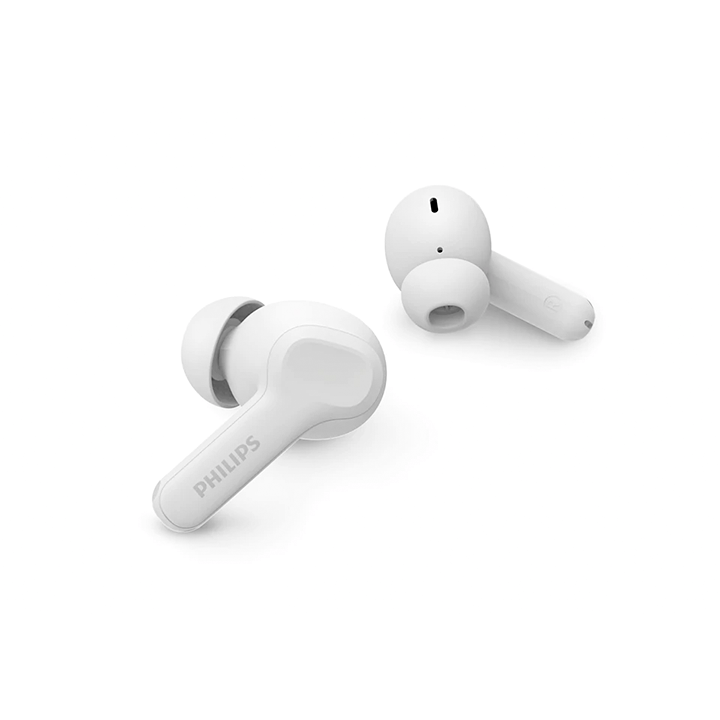 Philips 1000 Series True Wireless Earbuds in White with ergonomic in-ear design.