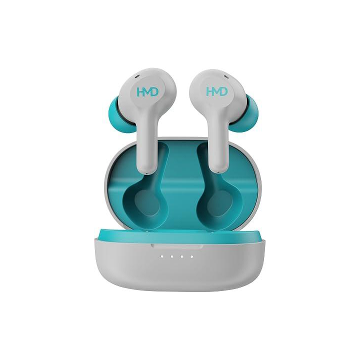 HMD DUB P50 Wireless Earbuds, Bluetooth 5.3, ENC Clear Calls, Low Latency Gaming, 25H Battery  Life, IPX4, White