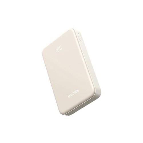 UGREEN 20000mAh 20W beige power bank with LED digital battery display