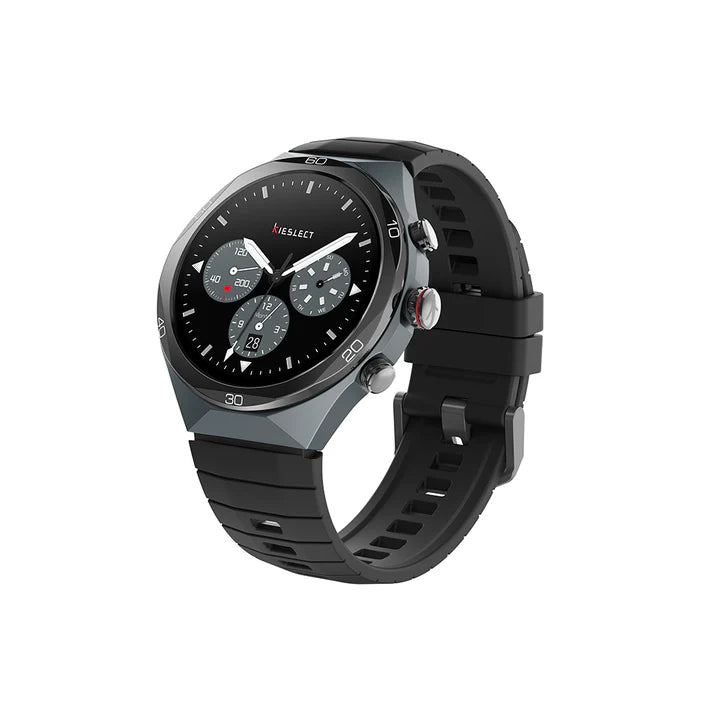 Kieslect Elite2 AI smartwatch in black featuring a premium LTPO AMOLED display with custom watch face