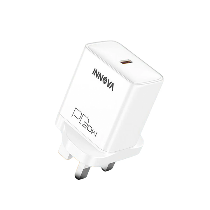 INNOVA PD 20W USB-C Fast Wall Charger UK Plug White