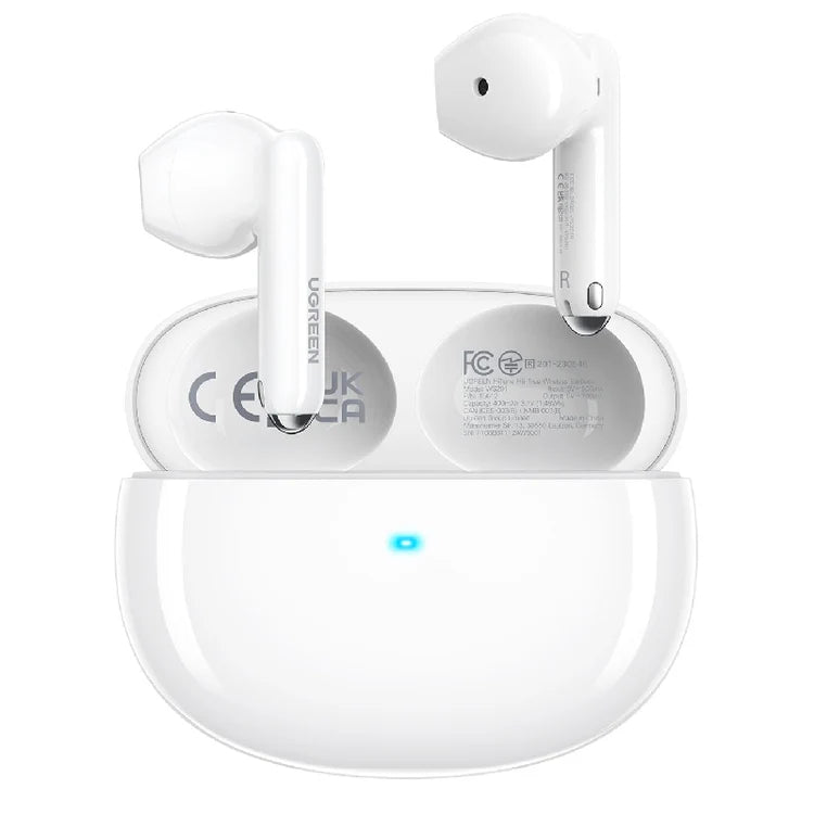 UGREEN HiTune H5 WS201 Wireless Earbuds, Bluetooth 5.3, 13.6mm Driver, 4-Mic ENC, 26H Playtime, White