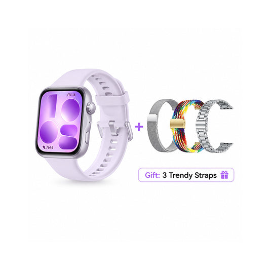 HUAWEI FIT 5 Smart Watch, 1.82" AMOLED, Dual-Band GPS, Bluetooth Calling, 5 ATM, Purple, 3 Trendy Straps Gift