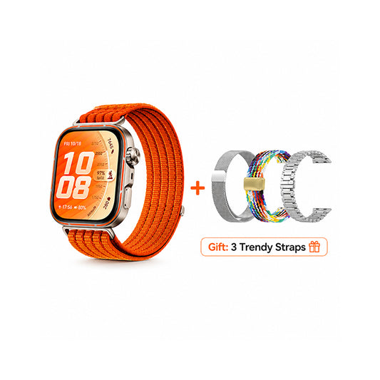HUAWEI FIT 5 Pro Smart Watch, 1.92" AMOLED, Dual-Band GPS, Bluetooth Calling, 5 ATM, Orange + 3 Straps Gift, Random Colors