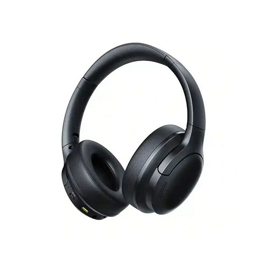 Baseus Bass BH1 Lite Wireless Over-Ear Headphones in Black with AI ENC Microphone, Bluetooth 6.0, Super Bass and 80-Hour Battery Life - Front Angle View