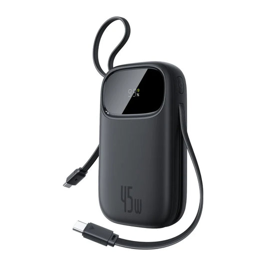 Baseus 45W power bank with 2 built in USB C cables.