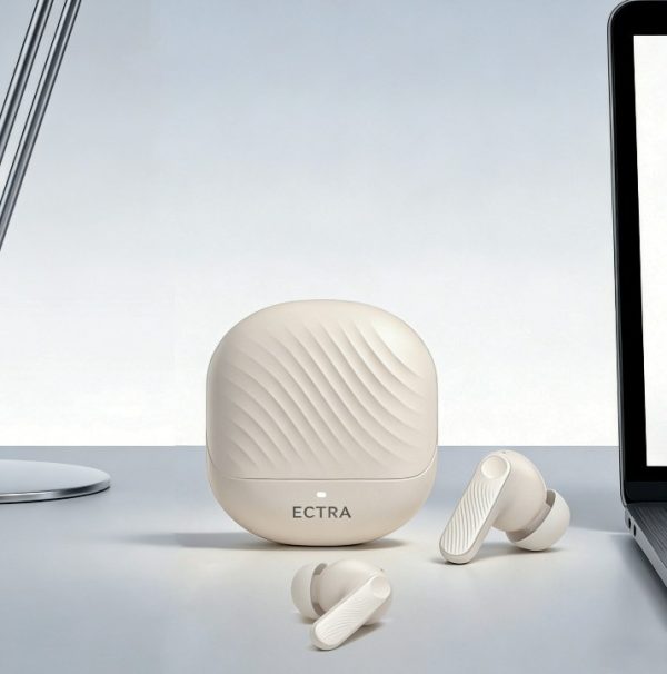 ECTRA Earbuds Free ANC True Wireless Earbuds, 60-Hour Playback,Transparency Mode, Dual-Mic ENC, IPX4,White