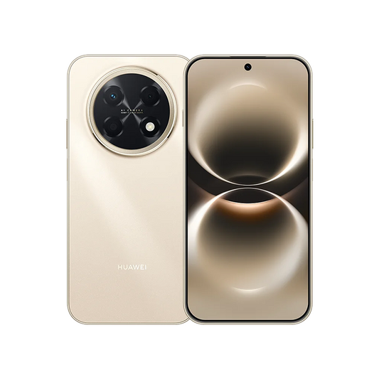 Front and rear full-body view of the HUAWEI nova 15 Max Blush Gold, displaying the expansive OLED screen with symmetrical bezels and the clean aesthetic of the back cover with the subtle HUAWEI branding.