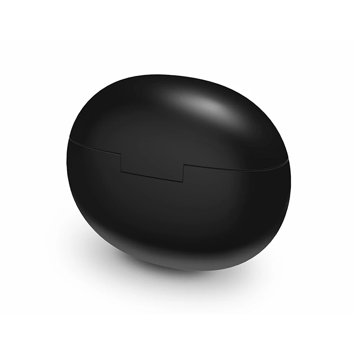 Back view of the sleek, closed matte black charging case for Philips 3000 Series wireless earbuds.