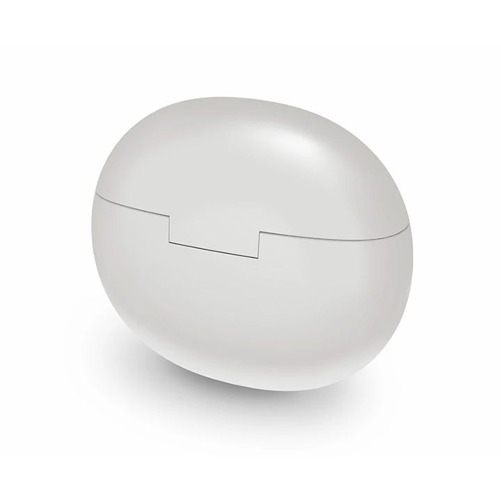 Back view of the sleek, closed matte white charging case for Philips 3000 Series wireless earbuds.