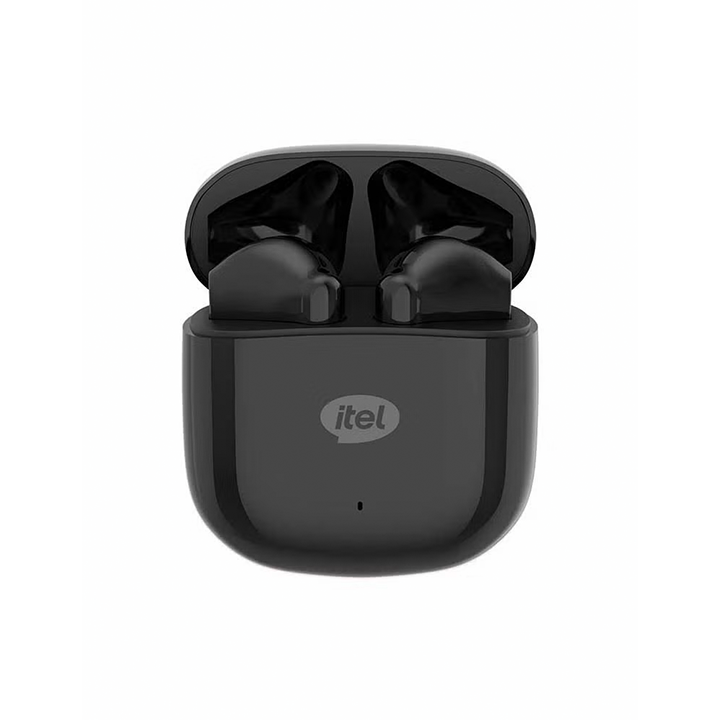 Itel S10 Half In-Ear Wireless Earbuds, 25H Battery, Noise Reduction, Black
