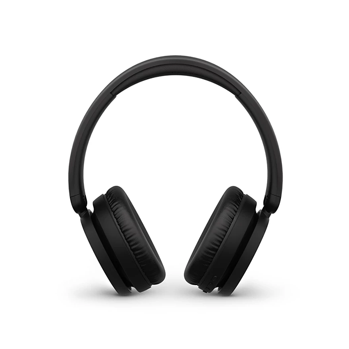 Front view of Philips 5000 Series TAH5209BK black wireless over ear headphones