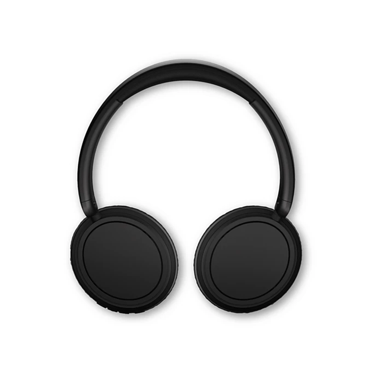Philips TAH5209BK wireless over ear headphones with earcups rotated flat