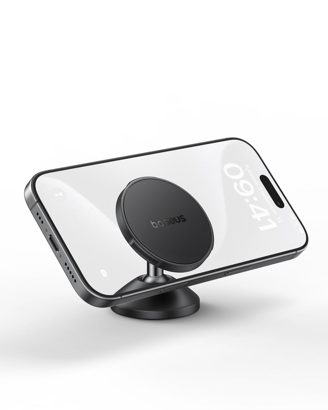 Baseus GoTrip DC1 magnetic car phone mount holding smartphone horizontally