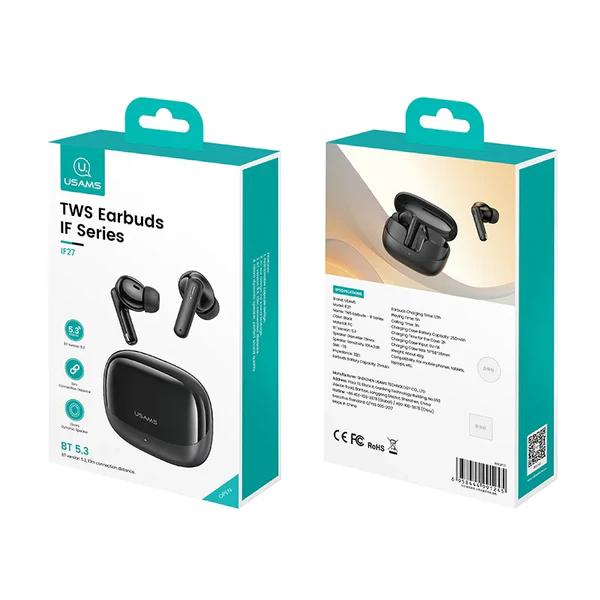 Usams TWS Earbuds IF Series IF27 product retail packaging box