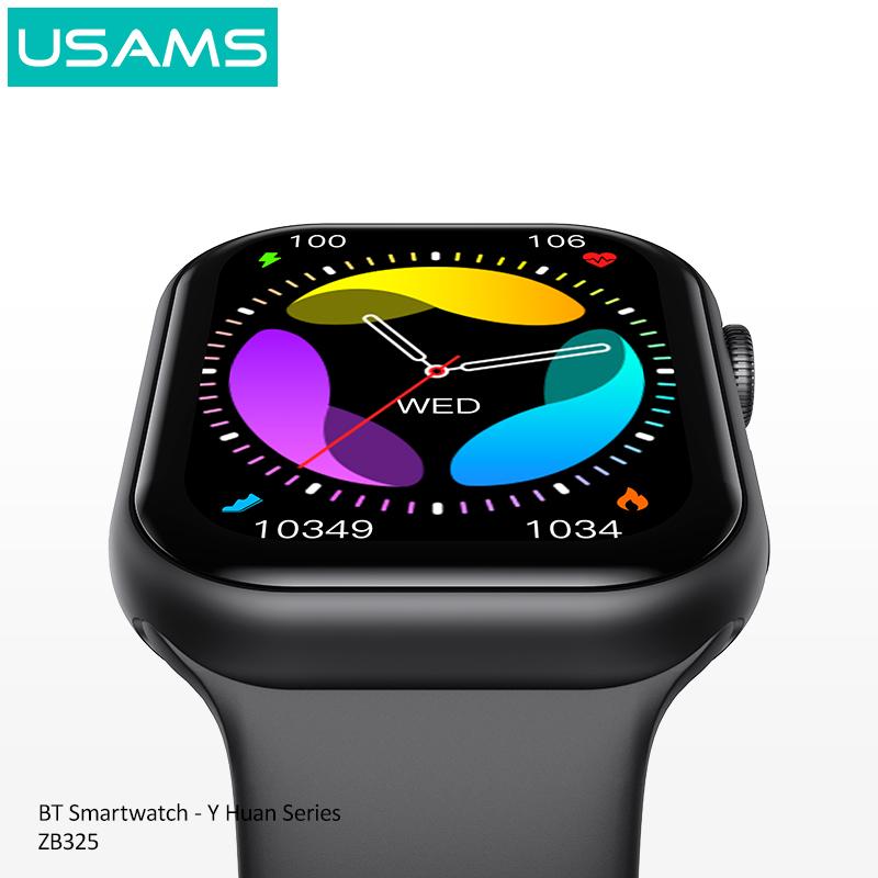 USAMS ZB325 smart watch charging wirelessly with magnetic charger