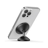 Back view of white smartphone attached to Baseus GoTrip DC1 magnetic car holder