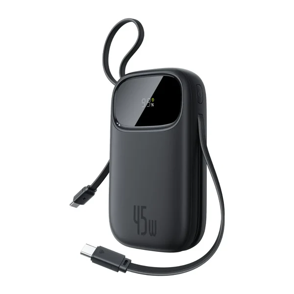 Baseus 45W power bank with 2 built in USB C cables.