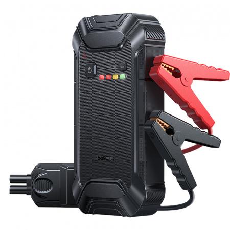 Baseus Prime Trip VJ1 5000A car jump starter kit with red and black smart battery clamps