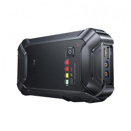Baseus Prime Trip VJ1 5000A jump starter showing power ports, status indicators, and power button