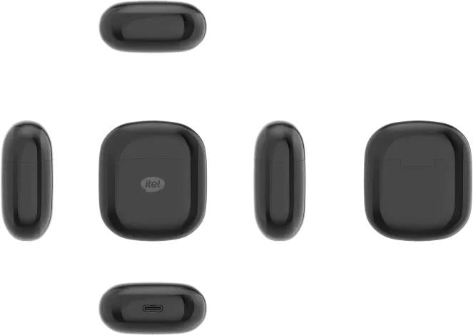 Itel S10 Half In-Ear Wireless Earbuds, 25H Battery, Noise Reduction, Black