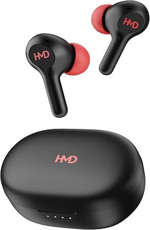 HMD DUB P50 Wireless Earbuds, Bluetooth 5.3, ENC Clear Calls, Low Latency Gaming, 25H Battery  Life, IPX4, Black