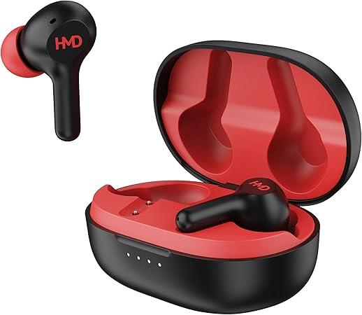 HMD DUB P50 Wireless Earbuds, Bluetooth 5.3, ENC Clear Calls, Low Latency Gaming, 25H Battery  Life, IPX4, Black