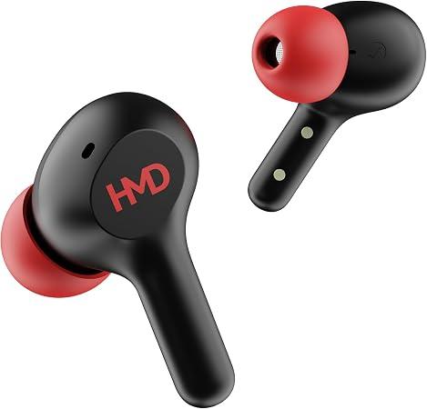HMD DUB P50 Wireless Earbuds, Bluetooth 5.3, ENC Clear Calls, Low Latency Gaming, 25H Battery  Life, IPX4, Black