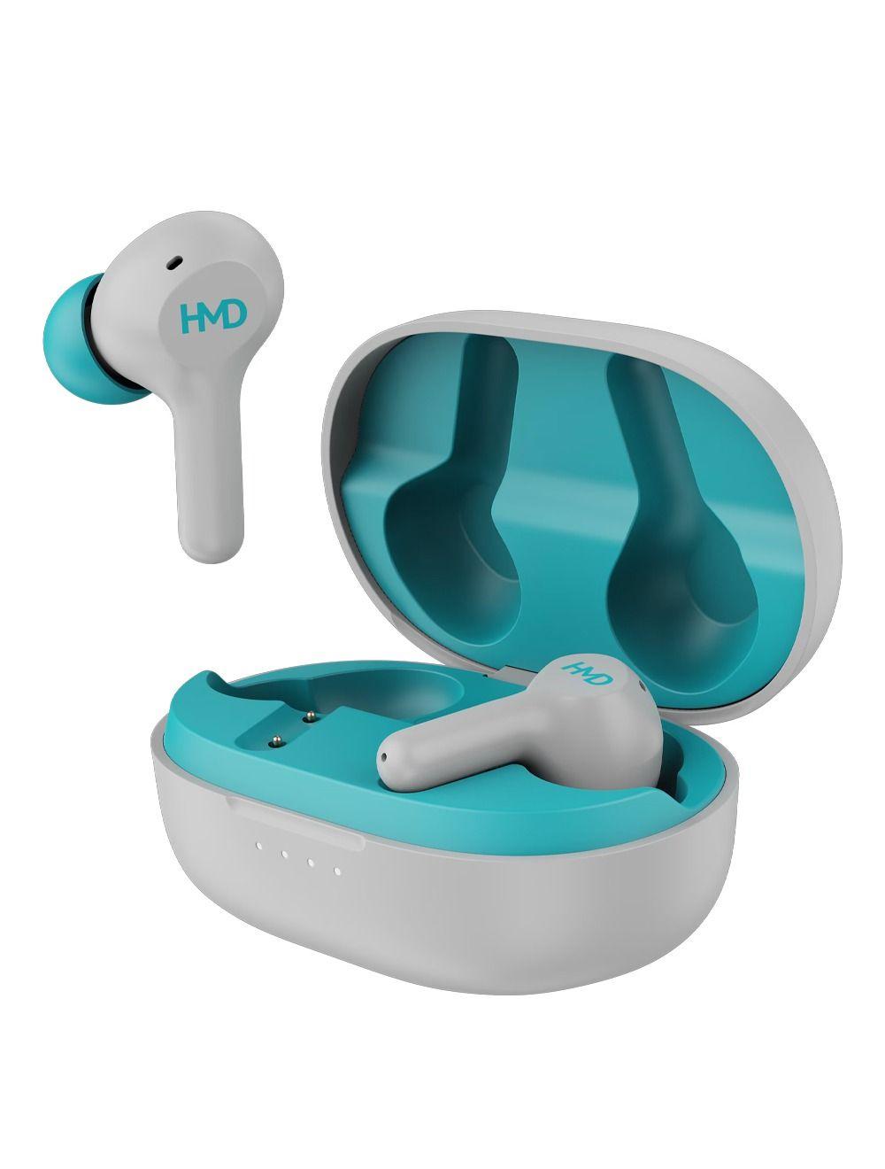HMD DUB P50 Wireless Earbuds, Bluetooth 5.3, ENC Clear Calls, Low Latency Gaming, 25H Battery  Life, IPX4, White