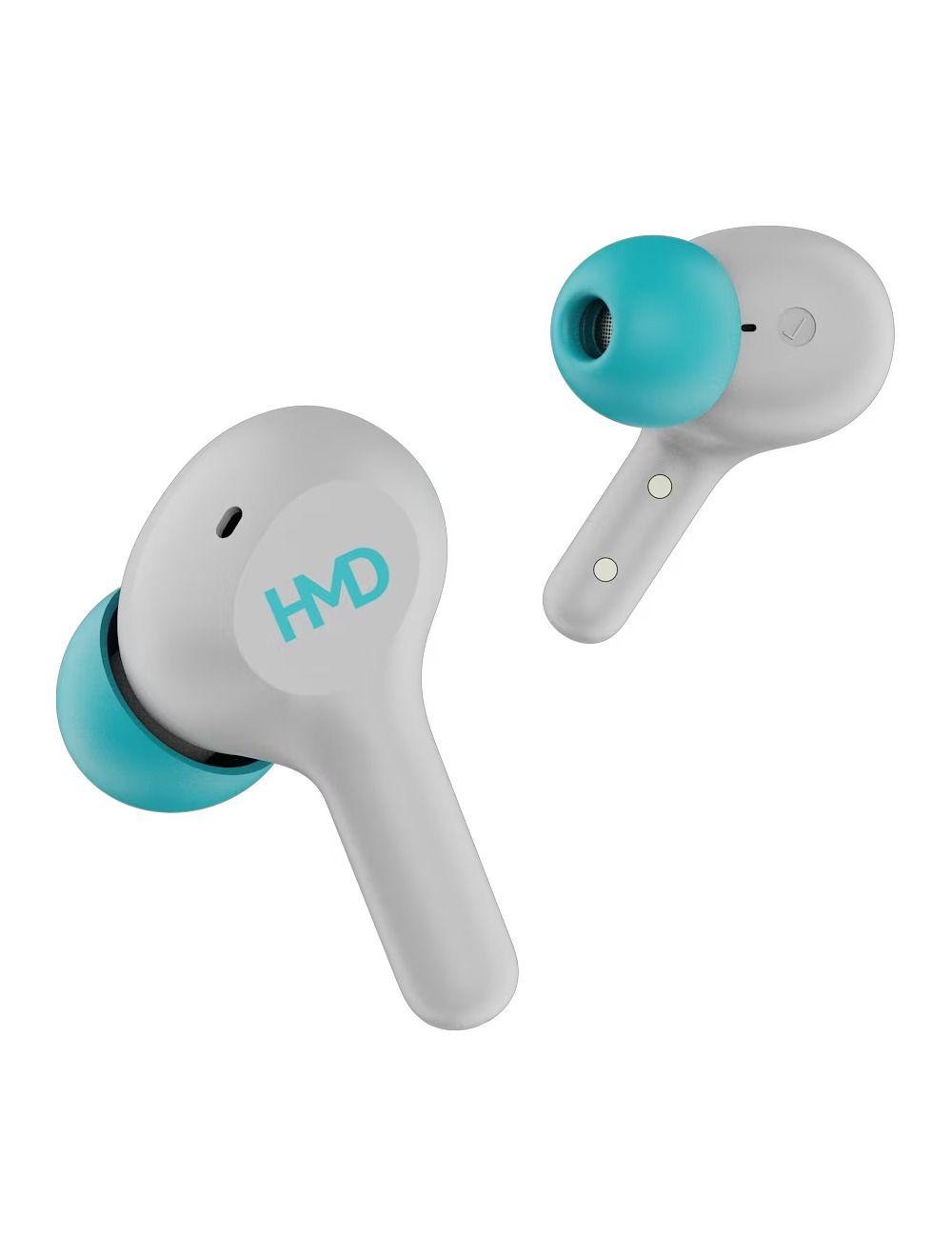 HMD DUB P50 Wireless Earbuds, Bluetooth 5.3, ENC Clear Calls, Low Latency Gaming, 25H Battery  Life, IPX4, White