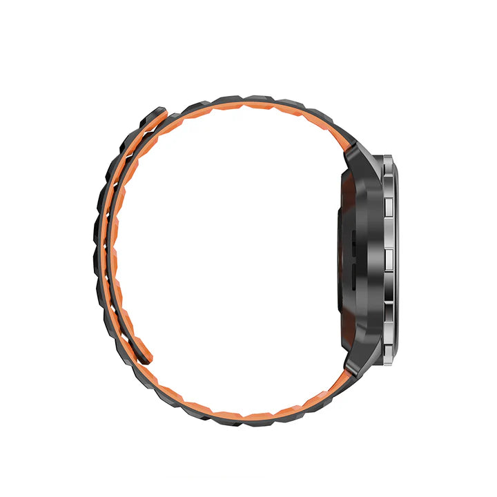 Right side view of Kieslect KR3 watch showing the sleek metallic body finish and thin frame design