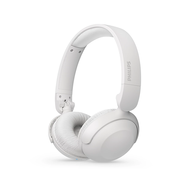 Three-quarter angled view of the white Philips 2000 Series wireless Bluetooth headphones on a clean white background.