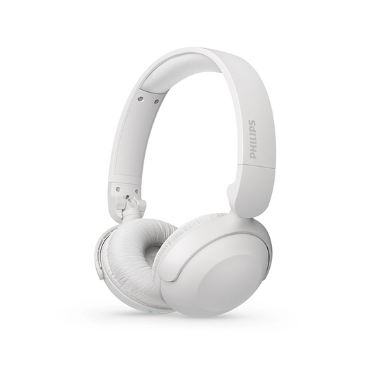 Three-quarter angled view of the white Philips 2000 Series wireless Bluetooth headphones on a clean white background.