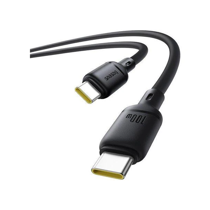 Baseus Silky Series USB-C to USB-C cable connectors showing durable strain relief design